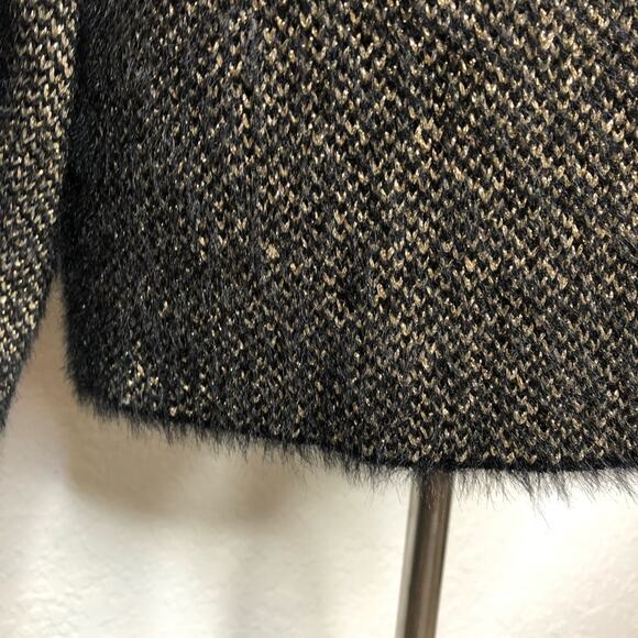 Anthropologie Sleeping on Snow black metallic open front cardigan size One Size - Picture 5 of 16